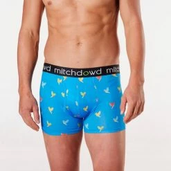 Mitch Dowd Men's Eco Rainbow Parrots Short Leg Trunk Blue