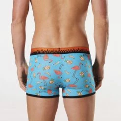 Mitch Dowd Fun Flamingos Bamboo Fitted Trunk Turquoise
