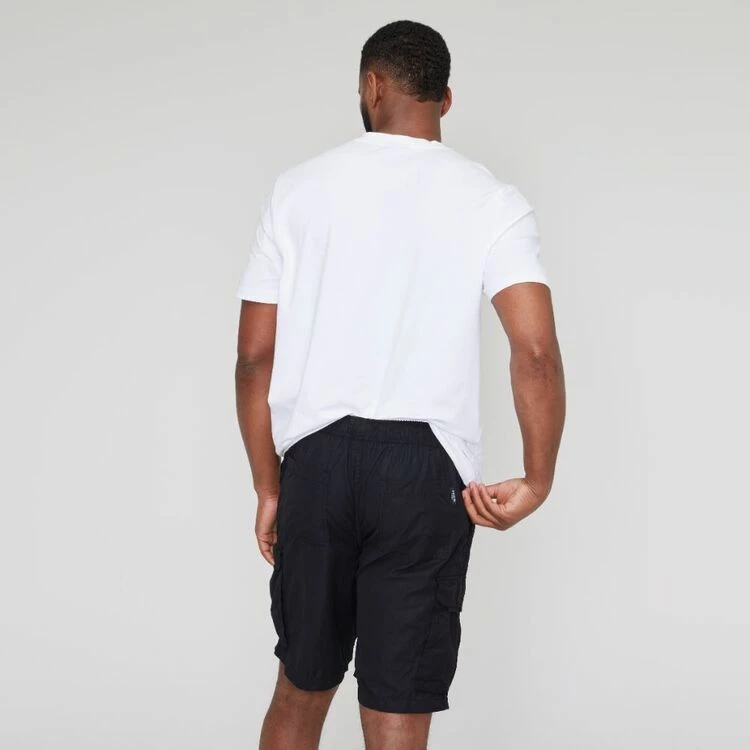 Bronson Casual Tweed Elastic Waist Cargo Short Black - Image 4