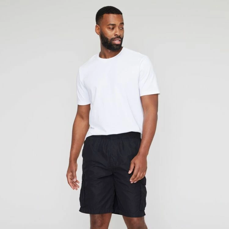 Bronson Casual Tweed Elastic Waist Cargo Short Black - Image 2