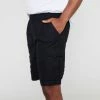 Bronson Casual Tweed Elastic Waist Cargo Short Black