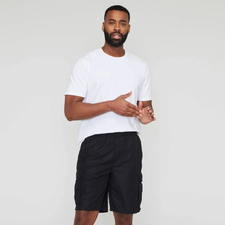 Bronson Casual Tweed Elastic Waist Cargo Short Black - Image 5