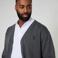 U.S. Polo Assn. U.S. Polo Association Cotton Blend Button Cardigan Grey