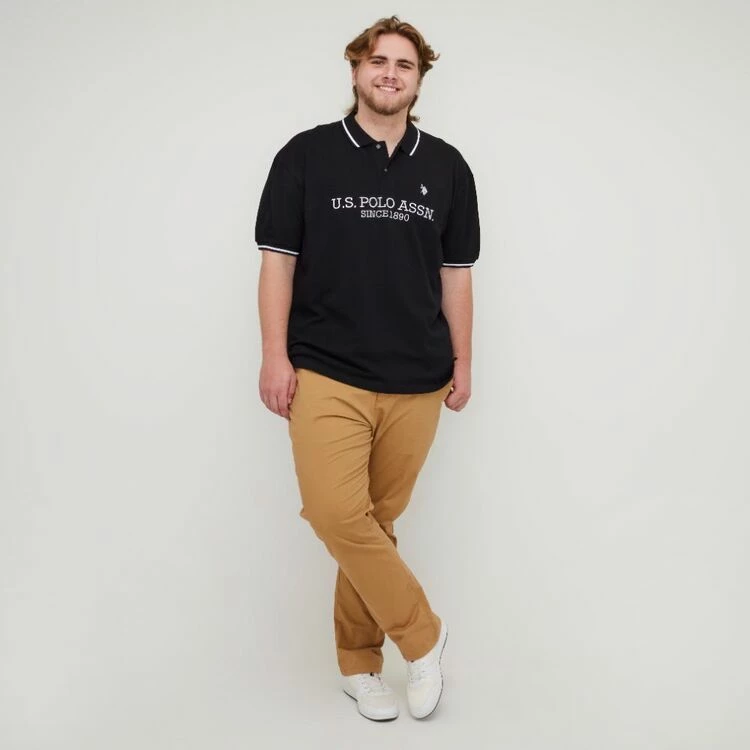 U.S. Polo Assn. Big Long Sleeve Polo Black - Image 3