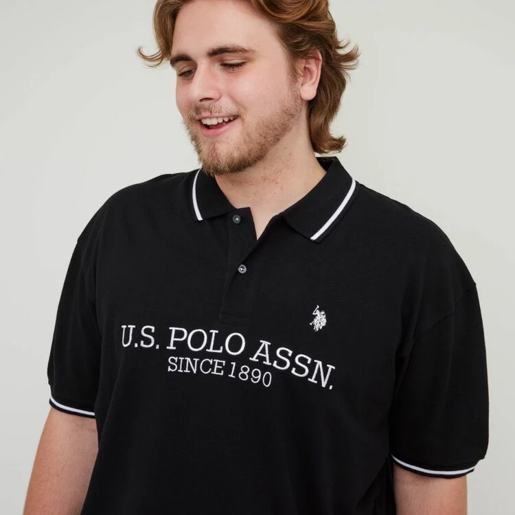 U.S. Polo Assn. Big Long Sleeve Polo Black - Image 2