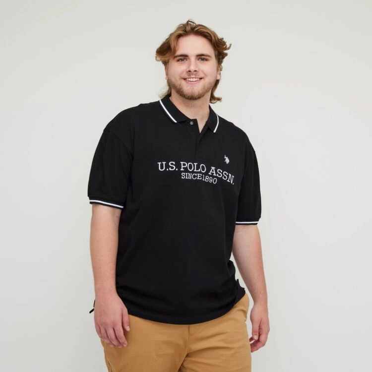 U.S. Polo Assn. Big Long Sleeve Polo Black