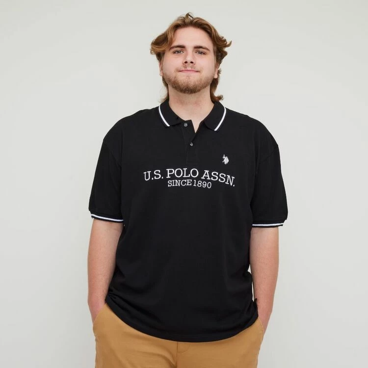 U.S. Polo Assn. Big Long Sleeve Polo Black - Image 5