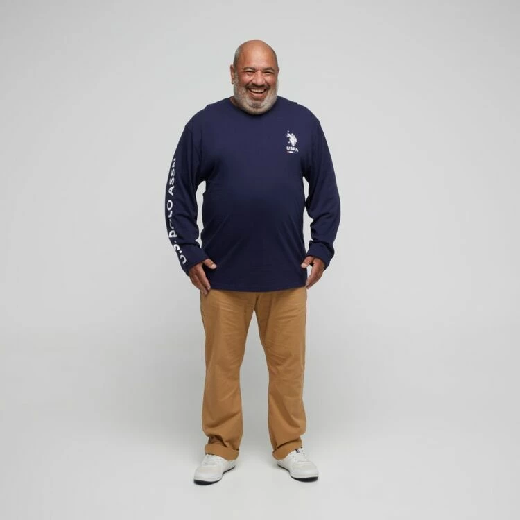 U.S. Polo Assn. U.S. Polo Association Big Arm Brand Long Sleeve Tee Navy - Image 3