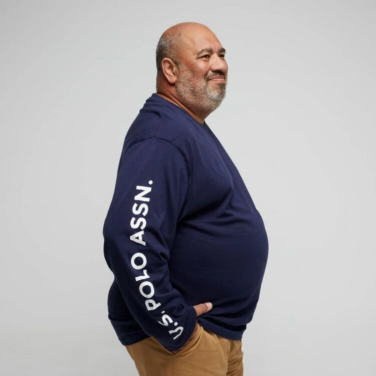 U.S. Polo Assn. U.S. Polo Association Big Arm Brand Long Sleeve Tee Navy