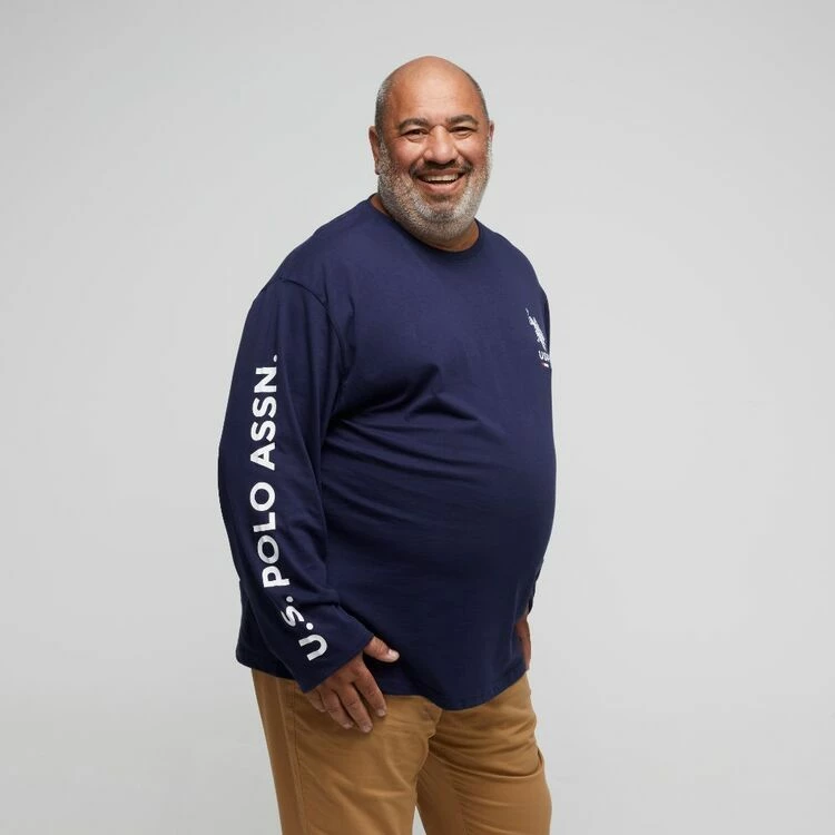 U.S. Polo Assn. U.S. Polo Association Big Arm Brand Long Sleeve Tee Navy - Image 5