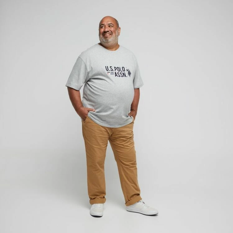 U.S. Polo Assn. Big Large Horse Logo T-Shirt Heather Grey - Image 3