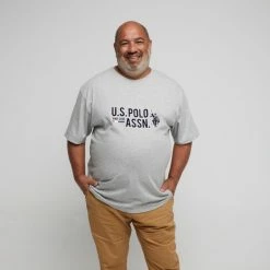 U.S. Polo Assn. Big Large Horse Logo T-Shirt Heather Grey