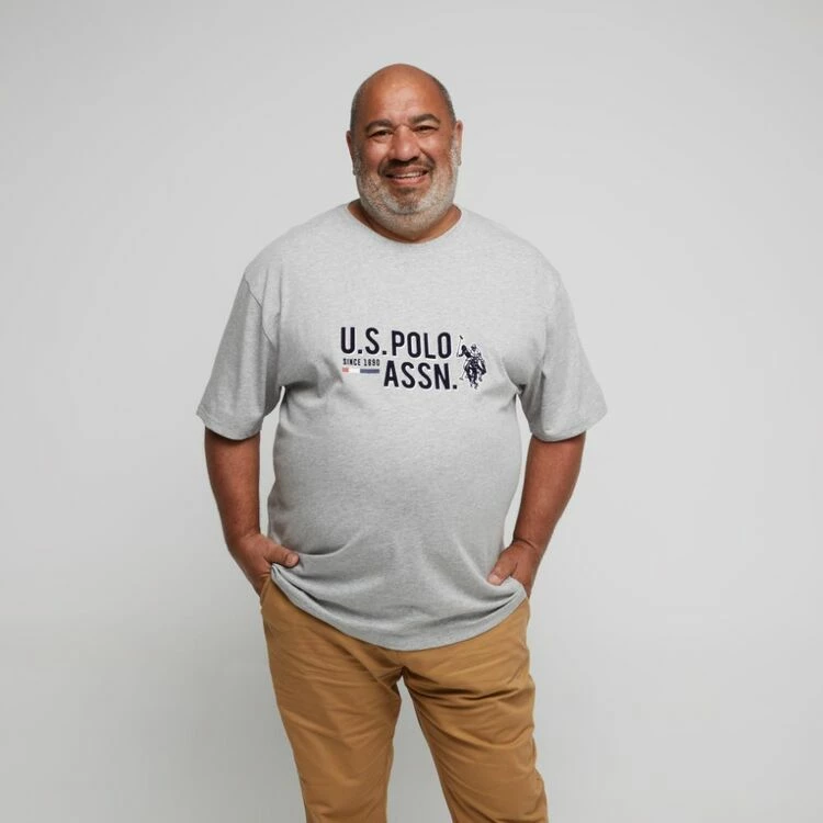 U.S. Polo Assn. Big Large Horse Logo T-Shirt Heather Grey