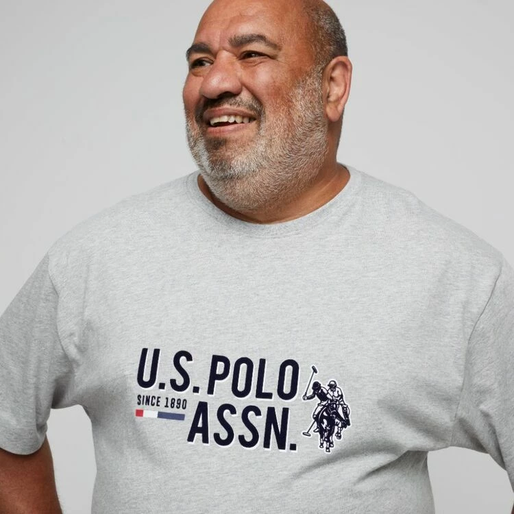 U.S. Polo Assn. Big Large Horse Logo T-Shirt Heather Grey - Image 5