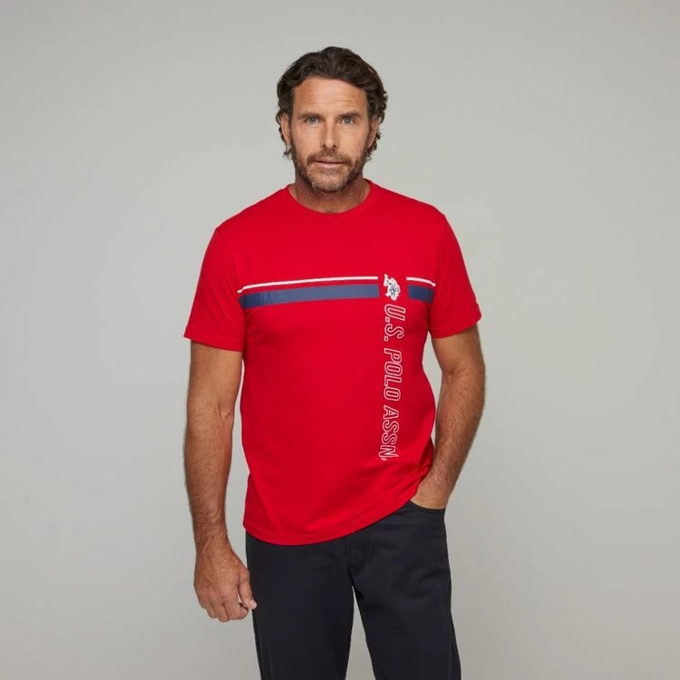 U.S. Polo Assn. Chest Stripe T-Shirt With Logo Heather Grey - Image 2