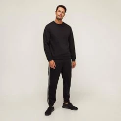 Bronson Basic Forbes Plain Crew Neck Fleece Black
