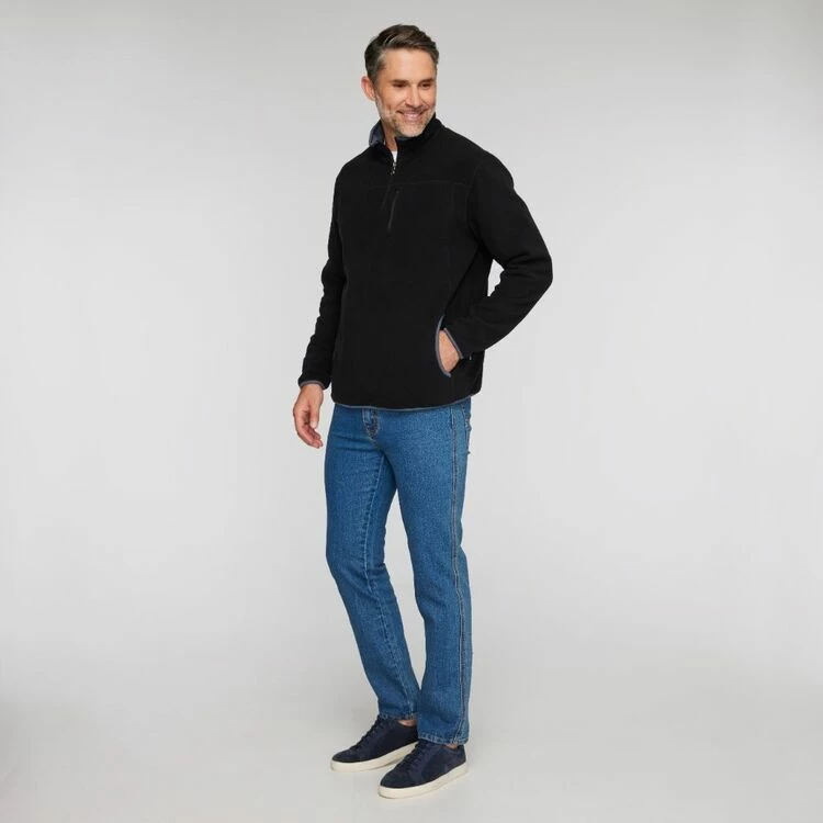 Bronson Casual Watson 1/2 Zip Polar Fleece Black - Image 3