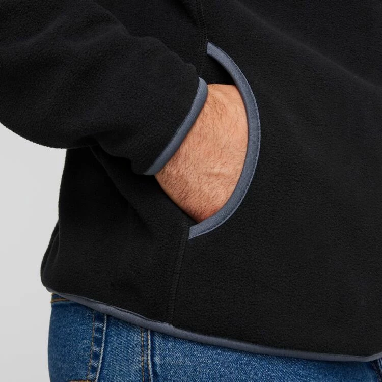 Bronson Casual Watson 1/2 Zip Polar Fleece Black - Image 2