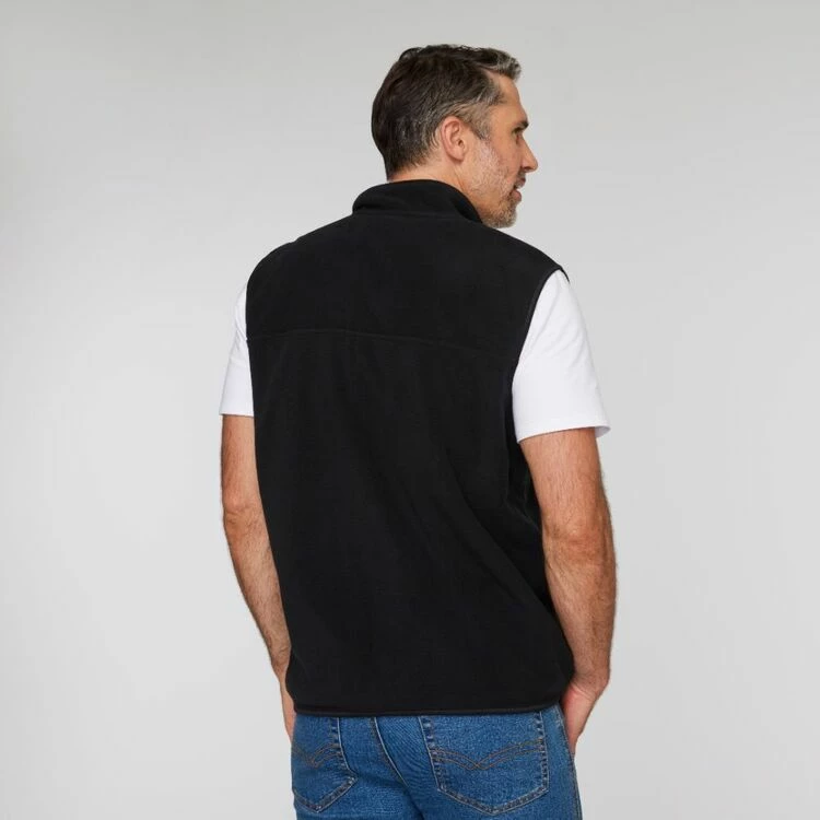 Bronson Casual Moama Polar Fleece Vest With Chest Zip Black - Image 4