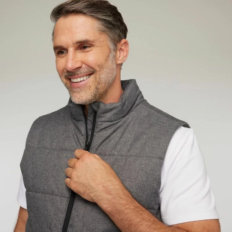 JC Lanyon Terrell Down Alternative Puffer Vest Charcoal - Image 2